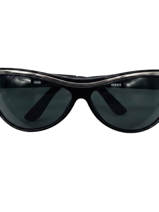 GUCCI BLACK CAT EYE ACETATE SUNGLASSES WITH METAL ACCENTS